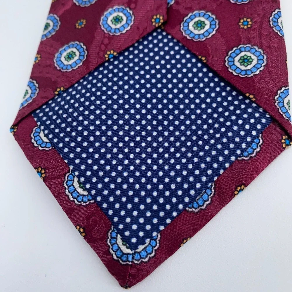 Eton Tie Mens One Size Colorful Floral Silk Classic Fit Necktie Italy‎ Made
